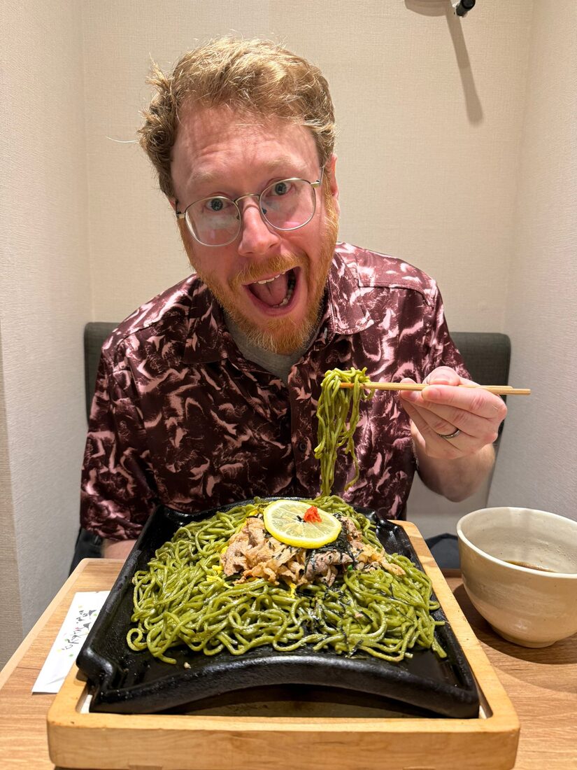 Cha-soba green-tea noodles in Tokyo